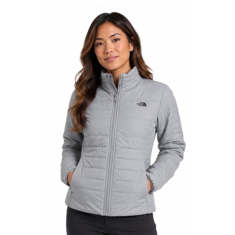 The North Face Gray Insulated Puffer Jacket Full Zip Quilted L Winter Chic 62-39